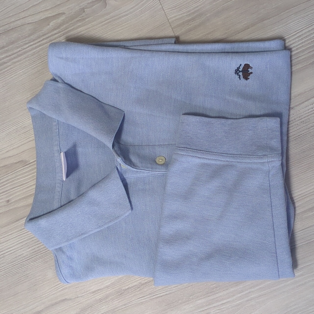 Brooks Brothers XL Cotton Light Blue Shirt Long Sleeve Soft Performance Polo